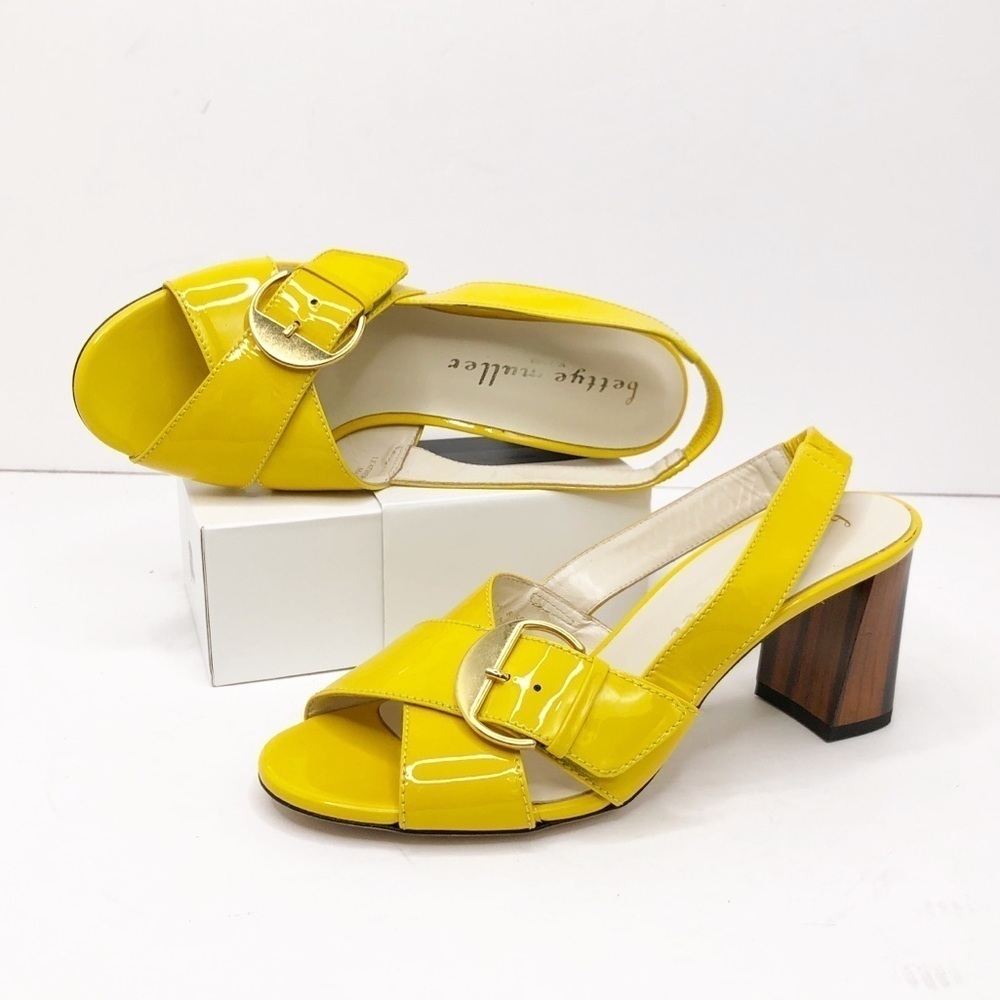 BETTYE Muller Yellow Patent leather sling back shoes - Picture 9 of 15